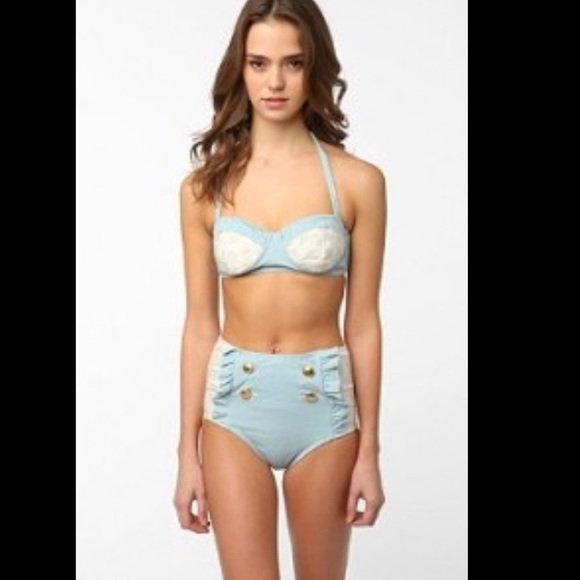 high waisted ruffle bikini bottom
